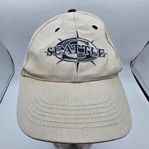 Pier 55 Shirt Company Seattle Adjustable Snapback Hat Beige One Size Casual Cap